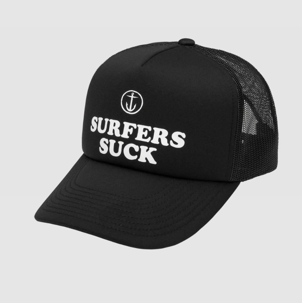 Captain Fin Surfers Black Trucker Hat